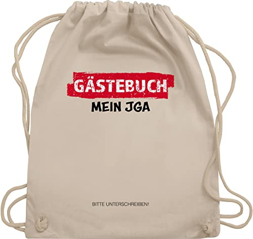 Turnbeutel Rucksack - Junggesellenabschied Männer - JGA Gästebuch I Unterschreiben Gäste - Unisize - Naturweiß - polter rucksäcke jungesellenabschied mein beutel brauttaschen jungesselnabschied