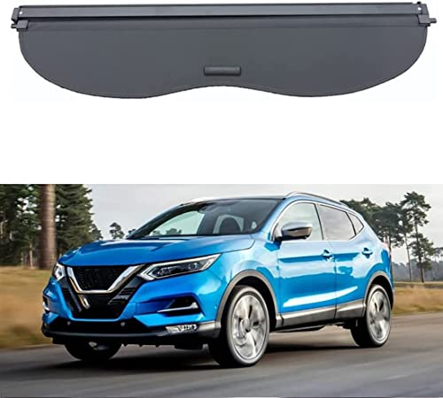 ZECHAO Ausziehbar Laderaumabdeckung Kofferraum Schutz Abdeckung für Nissan Qashqai 2015-2020 2021 2022 2023, Auto Kofferraumabdeckung Rollo Interieurleisten ZubehöR,Black