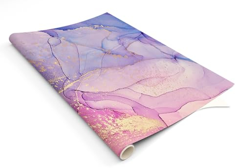 HUBDECO - Möbelfolie Marmoroptik Selbstklebend - Klebefolie für Küchenfronten und Möbel - Matt - 120x60 cm - Modell 21