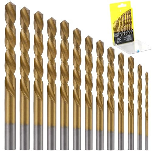 CeyMlem Set di punte in acciaio ad alta velocità per metallo, legno e plastica, 1,5-10 mm