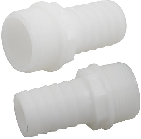 AERZETIX - Juego de 2 Racores Macho Acanalado Recto 1 1/4'' x Ø32mm para Atornillar - Rosca Exterior - Adaptador Conector Sistema Circuito de Irrigación Riego - en Poliamida - Color Blanco - C75013