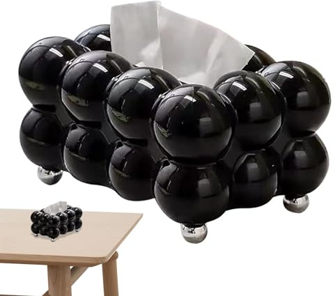 Taschentuchbox Bubble, Kosmetiktücher Box, Box Für Taschentücher, Taschentuchbox Abdeckung Mit Sohle, Gesichtspapier Organizer Spender, Creative Fun Napkin Dispenser (Schwarz)