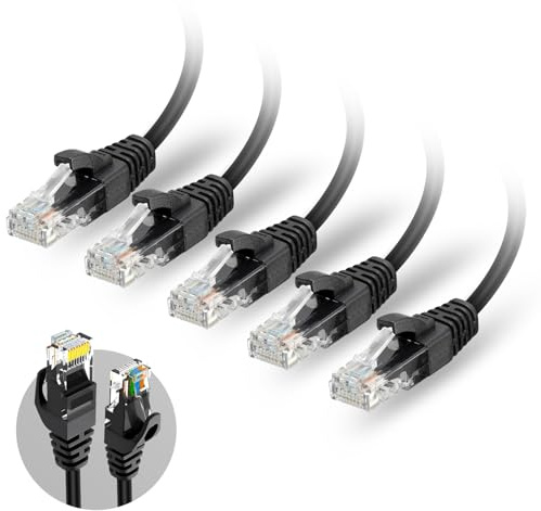 Spetstech Patch Cable 5pcs CAT6 (Black, 0.5m)