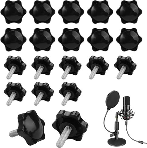 20 Stück Sterngriffschraube M6x20mm, Sternschraube Rändelschraube M6, Sternkopfschraube, Kohlenstoffstahl Schrauben mit Griff, Sternmutter M6 Sterngriff Schrauben für Maschine, Industrie, Ausrüstung