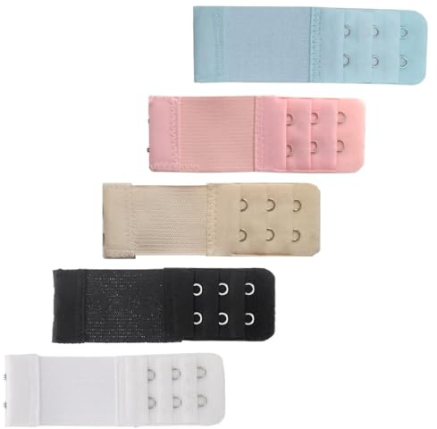 5 Pezzi Prolunga per Reggiseno da Donna 3 Ganci 3 File Estensibile per Biancheria Intima Estensore con Fibbia Cinghia di Estensione Accessori per La Gravidanza