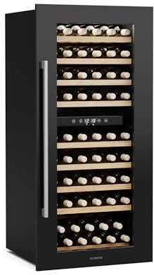 Klarstein Vinsider Duo Wine Fridge - 79 Bottle Capacity, Dual Zone, 5-22°C, Touch Control, LED Lighting, UV Protection, Built-in Wine Cooler