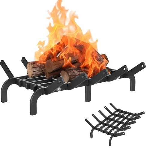 SUBTLETY Supporto per legna da ardere, 42 x 30 cm, in metallo, in ghisa, per legna da ardere, per campeggio, spiaggia, feste