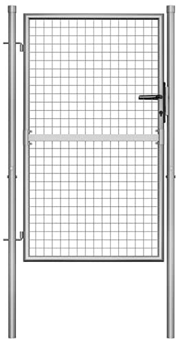 Xichuzi Gartentor, Gartentür, Zauntor, Garten Tor, Gartenpforte, Gartentüre, Garden Gate, Verzinkter Stahl 105x175 cm Silbern