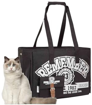 Galatée Tragetasche Für Haustiere, Faltbare Hundetasche, Von Fluggesellschaften Zugelassen, Tragbare Katzentasche Mit Öffnung Oben, Reisetasche Für Katzen Und Kleine Hunde(Schwarzsilber)