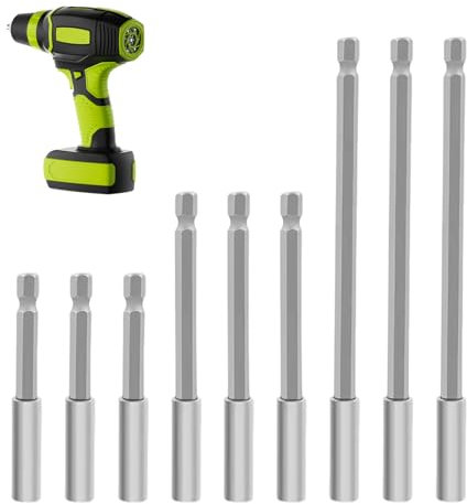 9-Teilig Magnetisch Bit VerläNgerung,Bithalter,Bithalter Lang,BohrerverläNgerung,BitverläNgerung 6/10/15cm,BitverläNgerungen Passend FüR Akkuschrauber,Bohrmaschine Etc.
