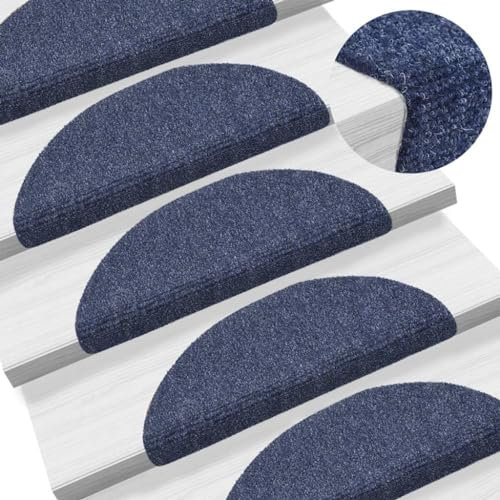 NQJIBUE Selbsthaftende Stufenmatten, 5 Stück, blau, 56 x 17 x 3 cm, Nadelstanzer, Haushaltsbedarf, Treppenstufen