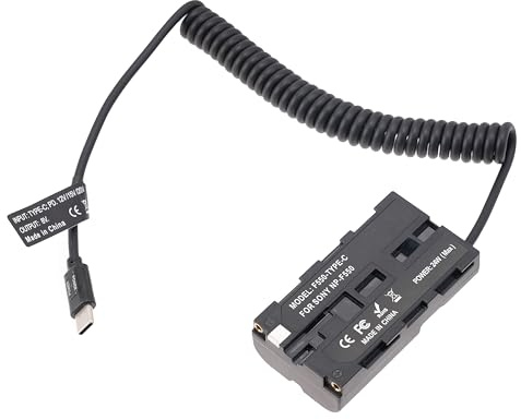 Fotga Batterie factice enroulée USB de type C USB-C vers NP-F550 décodée comme NP-F550/F570/F750/F960/F970 pour moniteur Power Atomos Ninja Shinobi Monitor, émetteur vidéo, caméscope, caméra BMPCC