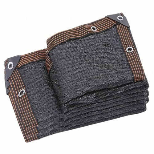 KSQP Vela Ombreggiante Rettangolare Rete Ombreggiante Traspirante Tenda A Vela Tessuto Ombreggiante Traforato Parasole 90% Anti-UV Occhielli Giardino, Patio, Pergola, Cortile-Sabbia,black-2x4m