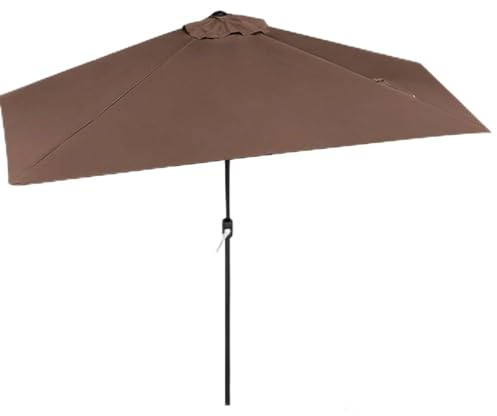 BGBZHMMEE Parasol De Jardin Rectangulaire Demi Parasol Balcon Appartement, Parasol De Balcon À Hauteur Réglable, pour Terrasse, Cour, Piscine(Coffee)