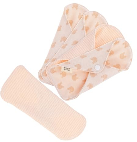 Veemoon 5 Stück Teiliges Waschbare Wiederverwendbare Bio baumwoll hygieneeinlagen für Frauen Superabsorbent Atmungsaktiv und Sanft für Menstruation und Wochenbett Praktische Slipeinlagen