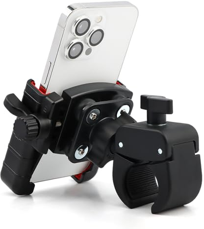 Yonderfume Motorcycle Phone Mount Holder, 3rd-Gen Anti Vibration Ultra-Stable E-Bike Handlebar Cell Phone Holder with Secure Lock, Anti Shake Mot-orbike Phones Holder for 4.7-7'' Phones