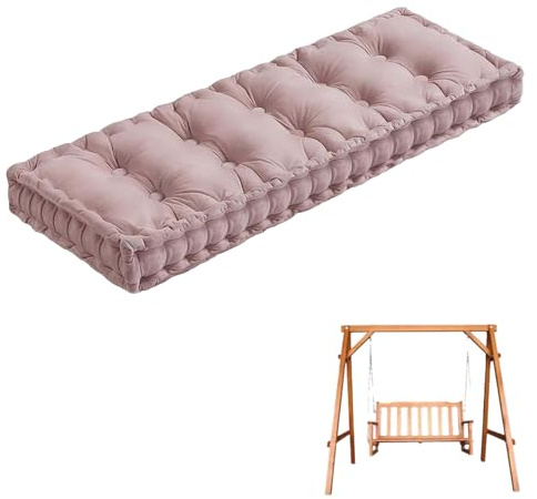 Generisch 10 Dickes Bankkissen Bankauflage mit Griff, Weich Samt Sitzkissen Bank Sitzauflage Bank, Hollywoodschaukel Auflagen Fenstersitzmatte für GartenmöBel Terrasse Indoor,F,140x40x10cm