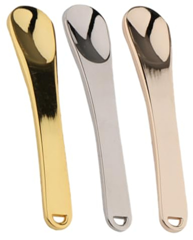 Mini 3 Maquillaje de Aleación Espátula de Zinc Piezas | Diseño Versátil y Compacto, Superficie Lisa, Portátil, para Mujeres, Uso Cosmético y Cuidado Facial