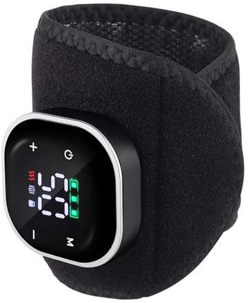 Uppvärmd handledsstöd,3 vibrationsnivåer, USB-laddningsbar, LED-pekskärmsmassager | Elektrisk handledsförband | för arm, vinter, inomhusbruk, sport, spa, efter träning, återhämtning, avslappning,