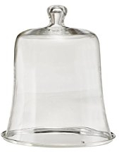 SWEET HOME Varotto & Co. Piatto Tondo Argentato con Campana in Vetro Provence Stile Cardinale cod.5021620G cm 32h diam.27,5 Ottone Argentato Made in Italy