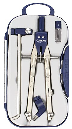 Campus College - Material Escolar - Compás BK-404 - Compás Escolar de Precisión con Adaptador Universal Color Azul