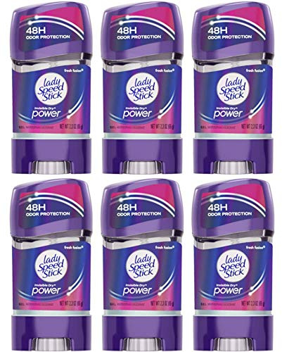 Lady Speed Stick 48HR Antiperspirant Deodorant Gel Fresh Fusion 2.30 oz (Pack of 6)