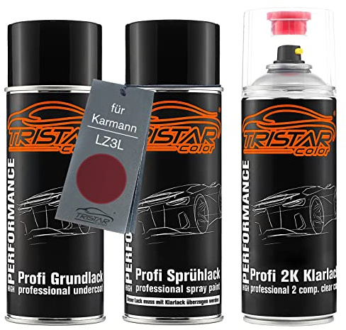 TRISTARcolor Autolack Set Spraydosen für Karmann LZ3L Hibiscusrot Perl +2K