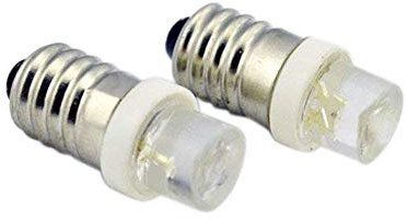 Ruiandsion 10pcs E10 LED Bulbs 6000K White Indicator Bulb F3 Chipset 1SMD DC 3V LED Torch Light Lamp