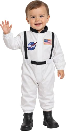 FIESTAS GUIRCA | Costume da Astronauta Bebè (18-24 Mesi) - Tuta Spaziale per Bambini - Costumi da Pilota e Esploratore dello Spazio per Halloween, Carnevale e Feste in Maschera - Bianco e Nero