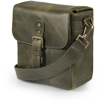 MegaGear Unisex Genuine Leather Camera Messenger Bag Gepäck- Kuriertasche (1er Pack)