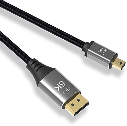YIWENTEC Cable Mini DisplayPort a DP 2M/6.6FT 8K 60Hz 4K 144Hz 1.4 Bi-Dir Transm.