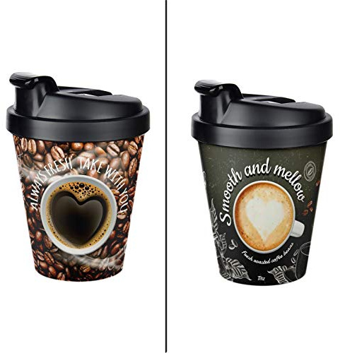 BEFA 2 Kaffeebecher to Go | BPA Frei | Coffee to go | 400ml | Auslaufsicherer Deckel mit Trinkverschluss | Kaffee | mit Doppelwand Isolierung | 2 Stück (Variante 2)