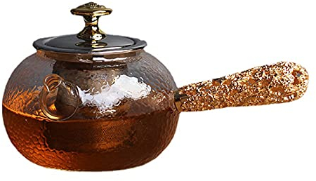 BAIYA Teekanne Glas,Glas Teebereiter Mit Edelstahl Sieb Und Deckel,Gläsernes Teeei Für Schwarzen Tee Grüner Tee Fruchttee (B)