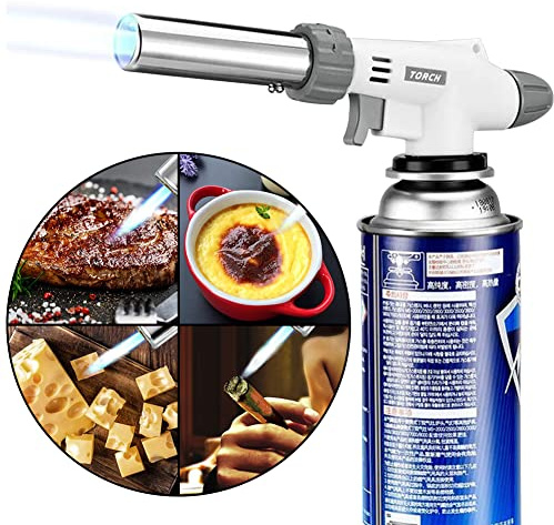ANPTGHT Butane Torch Kitchen Blow Lighter Master Torch with Safety Lock and Adjustable Flame, for Desserts Creme Brulee BBQ and Baking (Butane Gas Not Included)