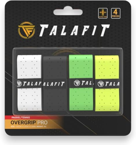 TALAFIT Pack 4 Overgrip Padel - Grip Padel - Padel Griffband Padel - Bohrungen - Overgrip Tennis - Grip Tennis