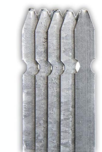nextradeitalia 5PZ Paletto a T Altezza 250 CM Sezione mm 30x30x3 ZINCATO Palo Colore Zinco da Giardino Recinzione in Ferro