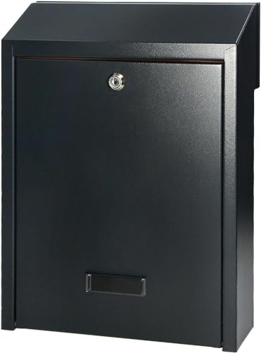 Miratic Cassetta Postale da Esterno Passante in Acciaio Zincato Vari Colori Set di 2 Chiavi Cassetta della Posta da Esterno Buca Lettere Formato C4 Montaggio su Recinzione o da Incasso (antracite)