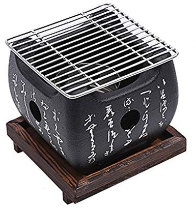 Parrilla de barbacoa japonesa portátil, parrillas de barbacoa de carbón, aleación de aluminio, para interior y exterior, sartén, estufa de barbacoa