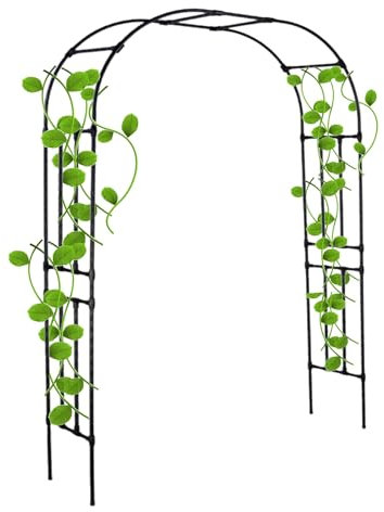Arco per Rose Rampicanti Arco da Giardino Larghezza 120-320cm Altezza 240cm Metallo Arco Arco di Nozze Decorazione Romantico Durevole Padiglioni Reticolo(Black,250x240cm/8.2x7.9ft)