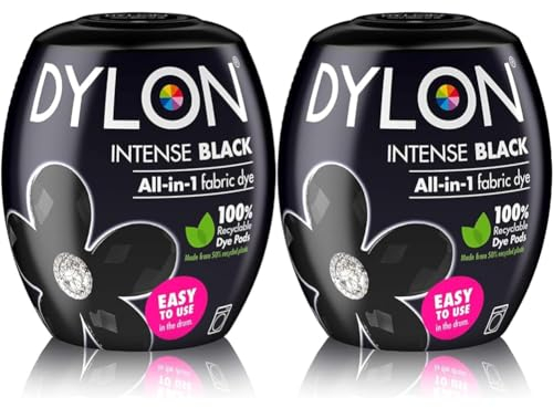 Dylon Washing Machine Fabric Dye Pod Intense Black, 350g, Packaging May Vary (Pack of 2)
