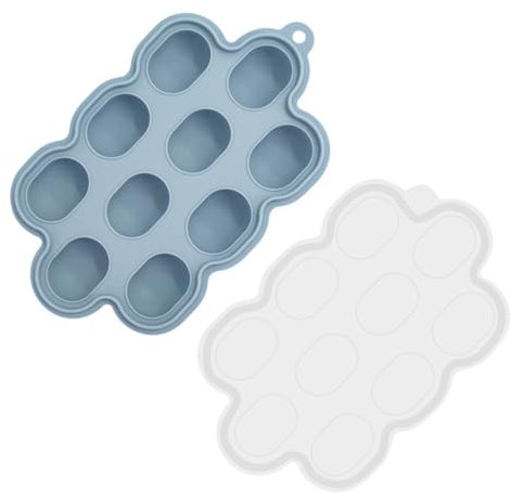 EYVRPAU Silikon Nibble Gefrierschalen Eiswürfelform mit Deckel Babynahrungs-Aufbewahrungsbehälter Baby Muttermilch Zahnen Popsicle Formen für Hausgemachte Babynahrung
