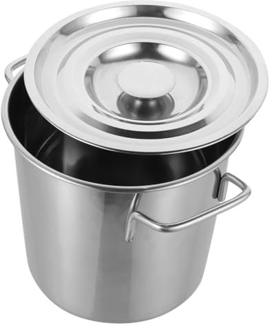 AUTSUPPL Kochtopf Aus Edelstahl Mit Deckel Dicker Eimer Für Küche Multifunktions-eimer Tiefer Eimer Mit Beidseitigen Griffen Für Wasser Und Suppe