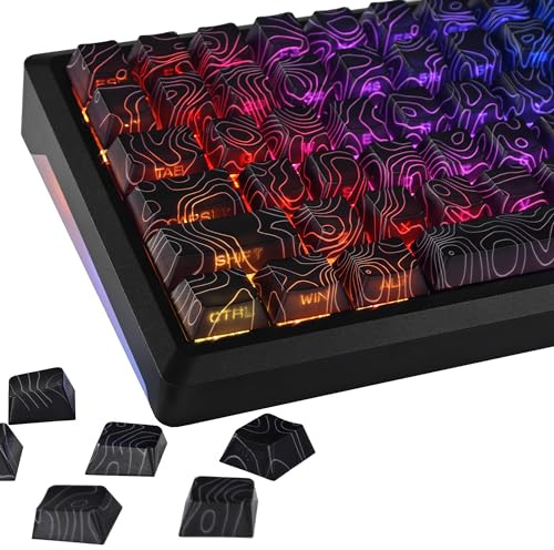 YMDK Black Contour Line V3 Keycaps Set completo di 131 tasti Sidelit Cool Custom Keycap Profilo Cherry PBT Dye Sottochiave per tastiera meccanica MX