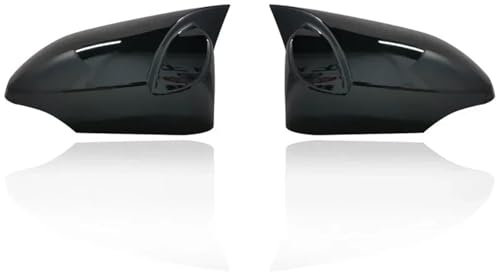 COOKENG Rückspiegelkappe Für Toyota Für Yaris 2010-2020 Carbon Faser Rückspiegel Abdeckung Rückspiegel Gehäuse Mit Blinker Außenspiegel Spiegelkappen,Bright Black