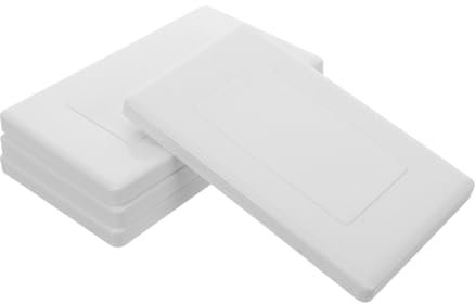 OSALADI Lot De 4 Plaques De Recouvrement De Prise Vierges En Plastique Blanc, Modèle Petit 118/120, Plaque D'obturation Pour Boîtes De Jonction Murales, Installation Facile Pour Usage Domestique
