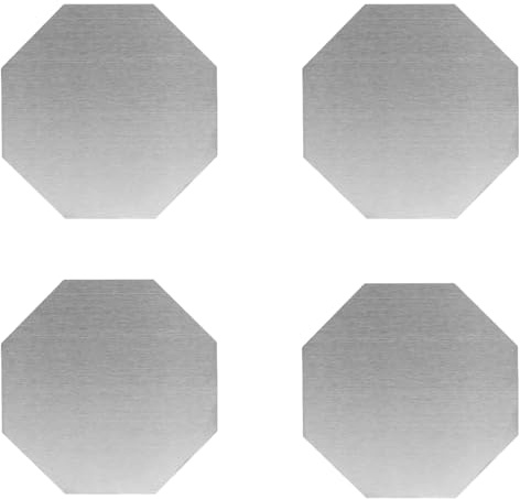 4pcs Sliver Octagon Stainless Steel Coasters 9.5cm Heat Insulation Metal Cup Mats Drinking Coaster For Cafe,Bar