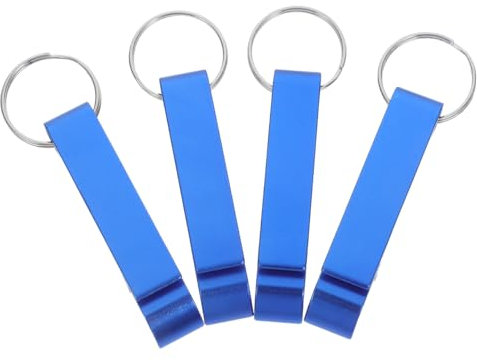 MUCKLILY 4piezas Abridor De Botellas De Cerveza De Aleación De Aluminio De Portátil Para Bebidas Lata y Botellas Incluye Llavero Herramienta Práctica Para Fiestas y Picnics