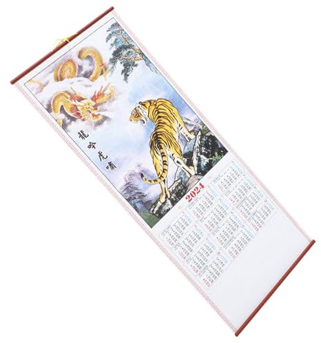 DOITOOL Calendrier Mural Traditionnel Chinois 2024 Taille Papier Décoratif Suspendu Décoration Chambre Année Du Dragon