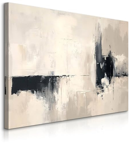 Muralo - Leinwandbild Aufhängefertig mit Abstraktion-Motiv - Bild für Wohnzimmer, Schlafzimmer, Büro, Restaurant - Wandbild Wanddeko Modern - Gemalte Abstraktion Muster - Br. 70cm x Hö. 50cm