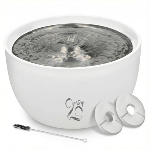 Trinkbrunnen für Katzen, 3 l, mit Deckel aus Edelstahl 304, sehr leise, mit Pumpe und LED, leicht zu reinigen, Wasserspender für Katzen und Hunde, inklusive 2 Filter und Bürste